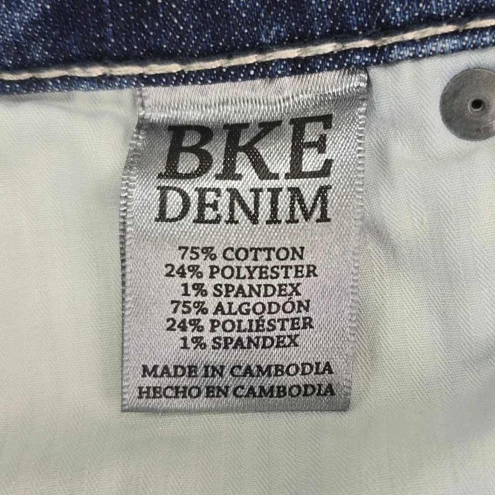 BKE Jake Straight Leg Jeans Mens 32R 32x32 Blue Medium Dark Wash Stretch Denim